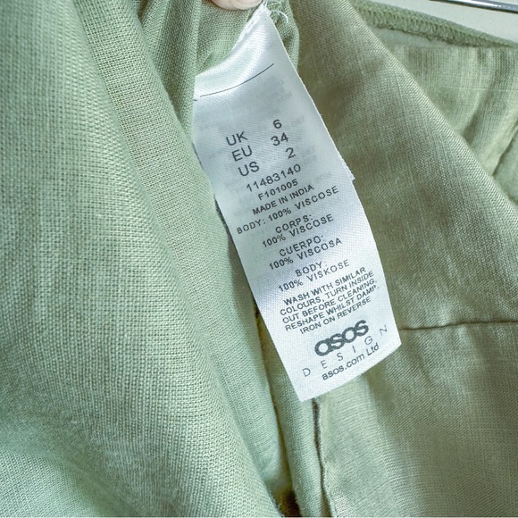 NWOT ASOS Design Sage Green MINI SKIRT WITH KNOT WRAP DETAIL sz 2 - Picture 10 of 10